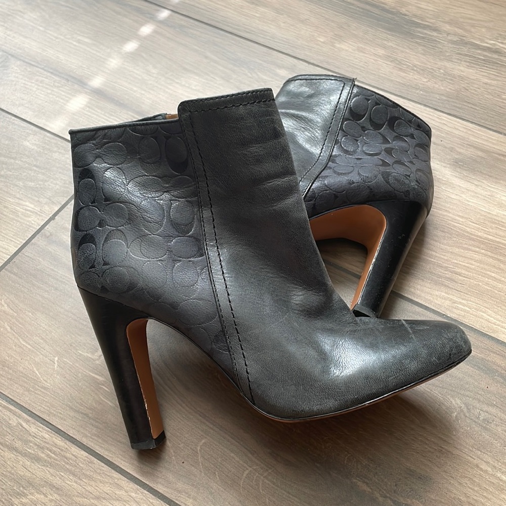 Leather Coach Booties